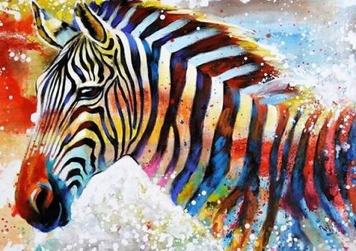 Glowing Zebra paint by numbers