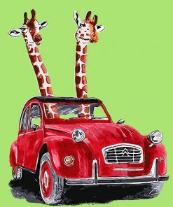 Happy Driving Giraffe paint by numbers