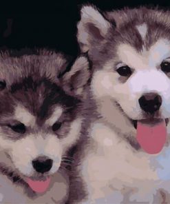 Puppies Of Husky paint by numbers