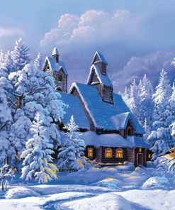 Christmas Snow Landscape Modern - DIY Paint By Numbers - Numeral Paint