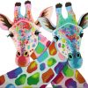 Colorful Giraffes paint by numbers