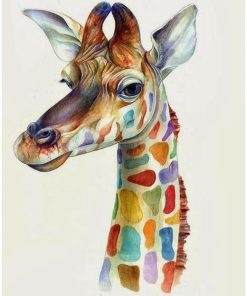 colorful Giraffe paint by numbers