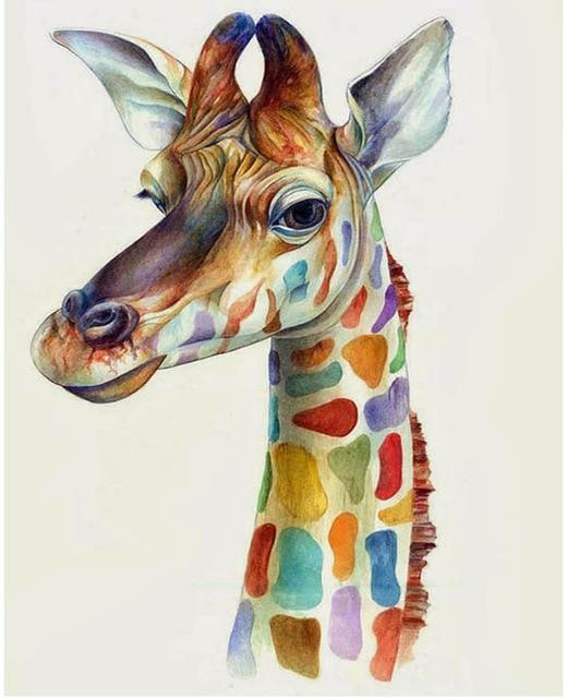 colorful Giraffe paint by numbers