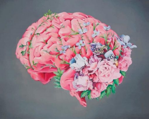 Floral Human Brain paint by numbers