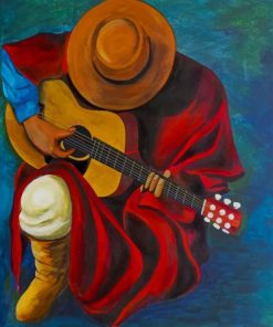 Latino Man Playing Guitar Paint by numbers