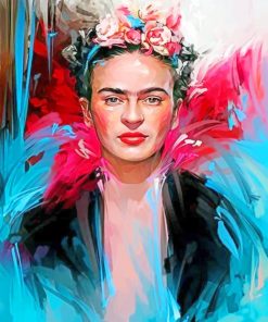 Colorful Frida Kahlo paint by numbers