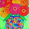 Abstract Colorful Vase Of Flowers paint by numbers