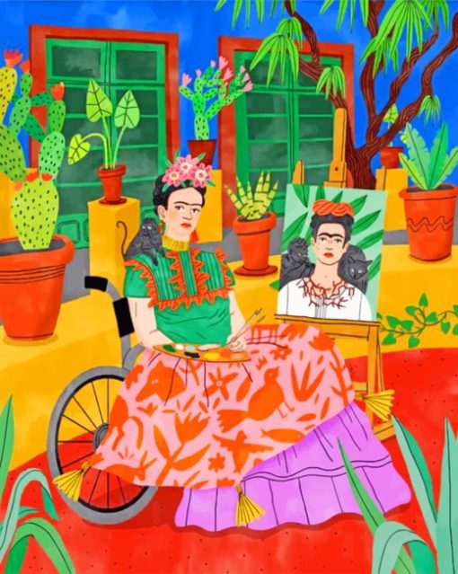 Frida Drawing Illustration paint by numbers