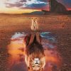 Lion Reflection In Water paint by numbers