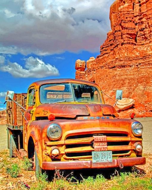 Red Rocks And Truck Paint by numbers