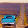 Blue Truck On A Road paint by numbers