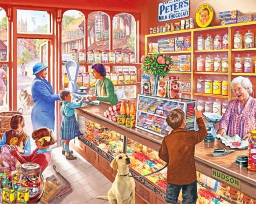 Old Candy Store paint by numbers