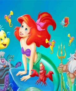 Ariel Princess Under Sea paint by numbers