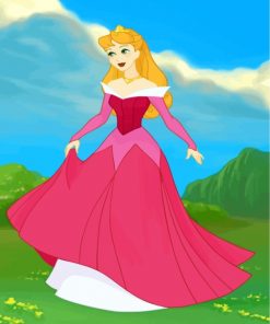 Aurora In Pink Dress Paint by numbers