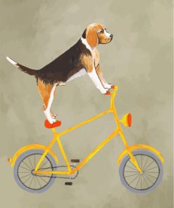 Beagle On Bicycle paint by numbers