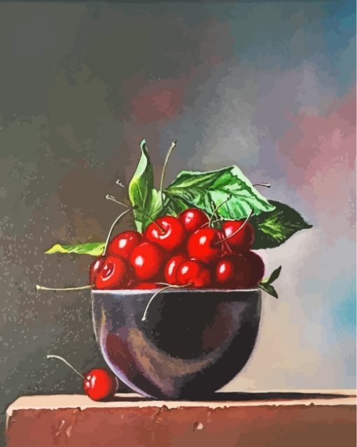 Cherries In Bowl paint by numbers