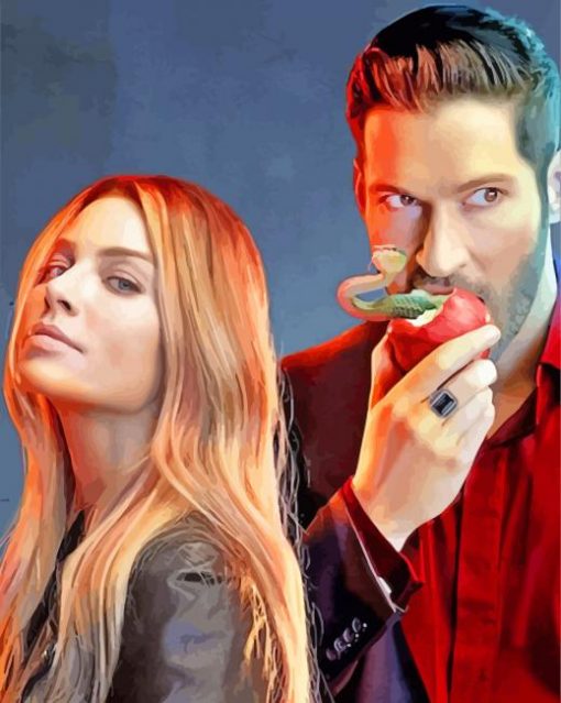 Chloe Decker And Lucifer paint by numbers