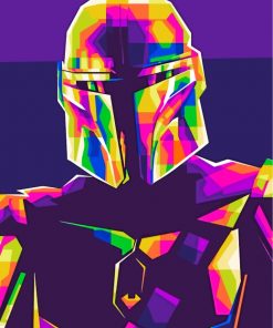 Colorful Mandalorian paint by numbers