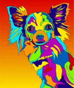 Colorful Chihuahua Dog paint by numbers