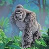 Gorilla And Baby paint by numbers