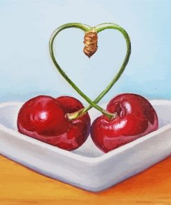Heart Cherries paint by numbers