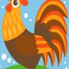 Illustration Rooster Bird paint by numbers