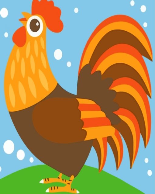 Illustration Rooster Bird paint by numbers