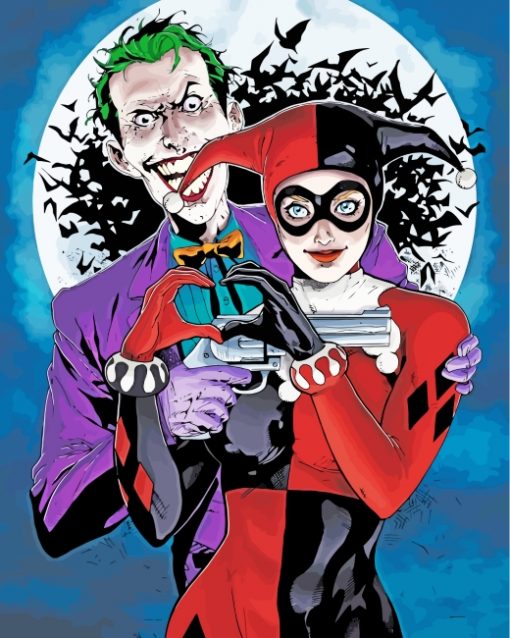 Joker Harley Quinn Love Paint by numbers