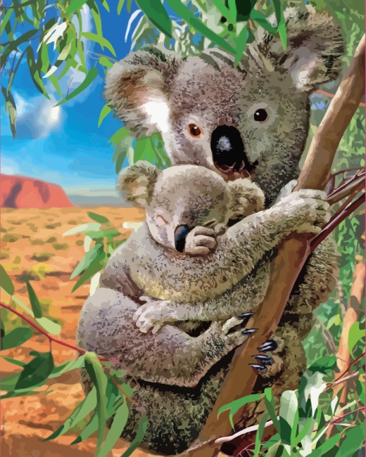 Rainbow koala Painting | Art of Paint by Numbers