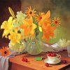 Still Life Orange Lilies Vase Paint by numbers