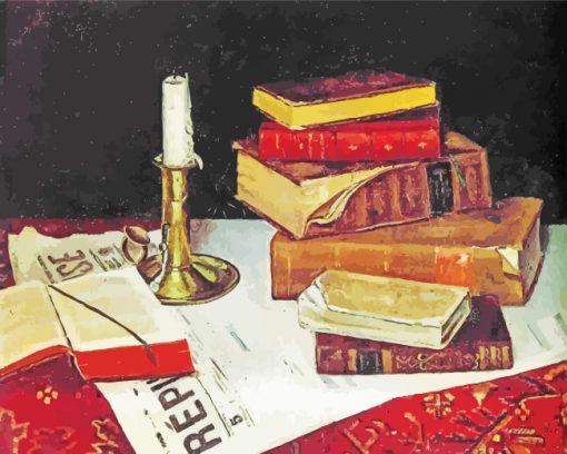 Still Life With Books And Candle Matisse Art Paint by numbers