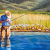 Western Man Fishing paint by numbers