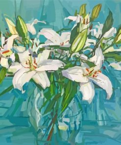 White Lilies Art paint by numbers