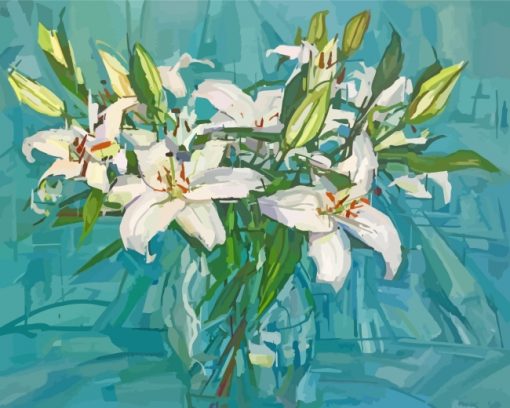 White Lilies Art paint by numbers