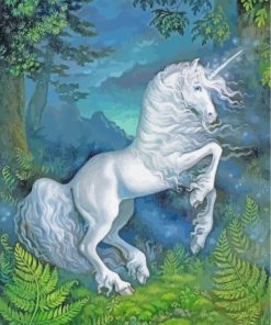 White Unicorn paint by numbers