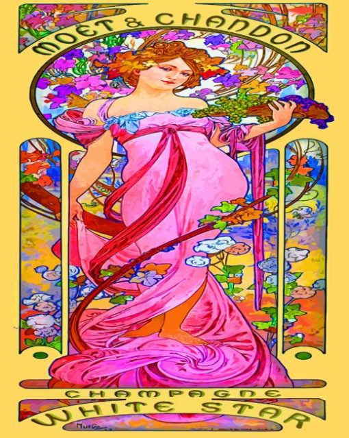 Aesthetic Mucha paint by numbers