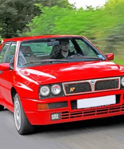 Aesthetic Red Lancia Car paint by numbers