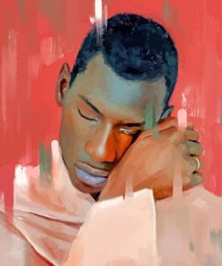 sad black man paint by numbers