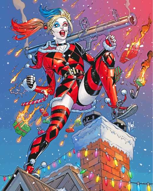 Harley Quinn Comic Art paint by numbers