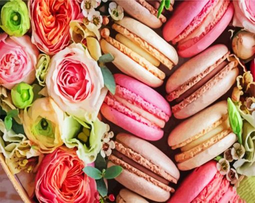 Macaroons And Flowers paint by numbers