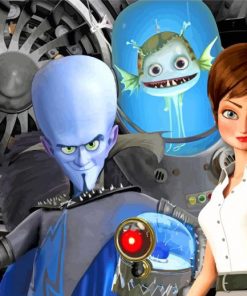 Megamind And Minion And Roxa paint by numbers