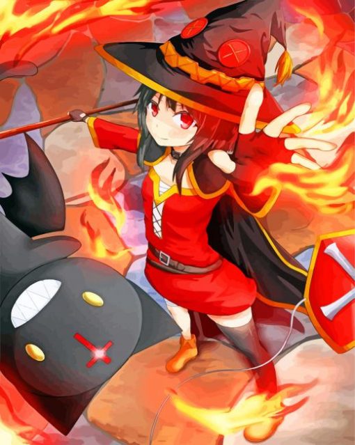 Megumin Wizard of the Crimson Demon Clan paint by numbers