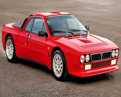 Red Lancia paint by numbers