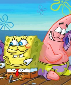 Spongebob And Patrick Phone paint by numbers