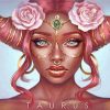 Taurus Zodiac Girl paint by numbers