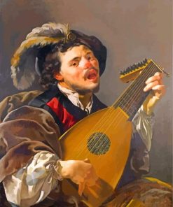 Man Playing A Lute Hendrick ter Brugghen paint by numbers