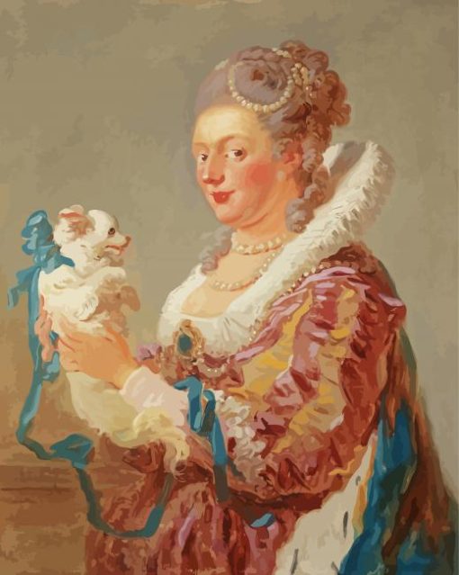A Woman With A Dog Fragonard paint by number