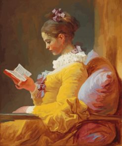A Young Girl Reading Fragonard paint by numbers