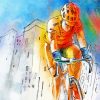 Abstract Cyclist paint by numbers