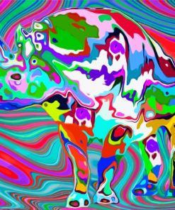 Abstract Rhino paint by numbers